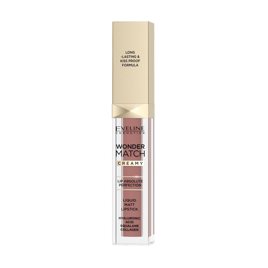 Матова рідка помада для губ Eveline Cosmetics Wonder Match Creamy Liquid Matt Lipstick 09 Dream Nude, 6.8 мл
